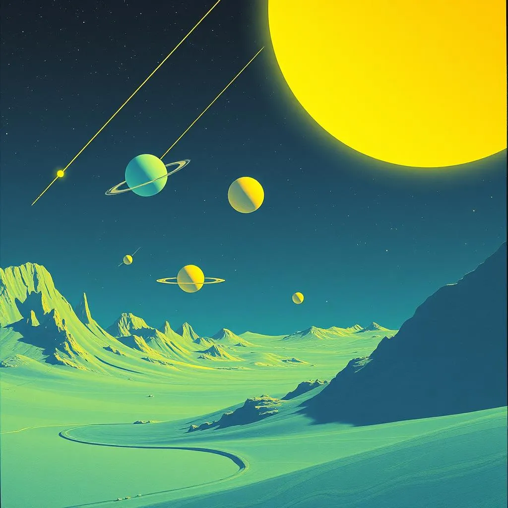 Moon and stars