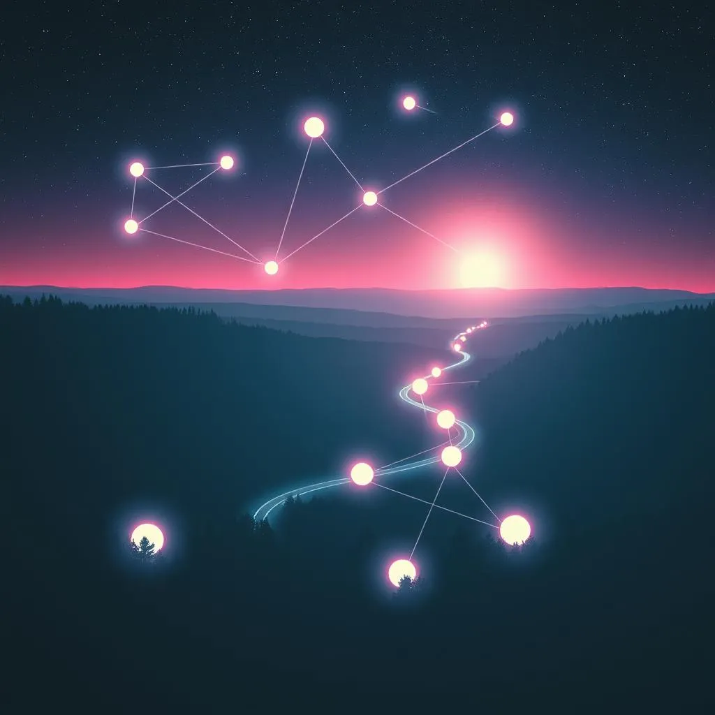 Map of glowing orbs