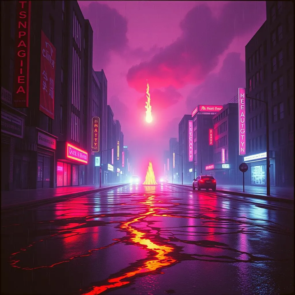 fire in the rain (grunge)