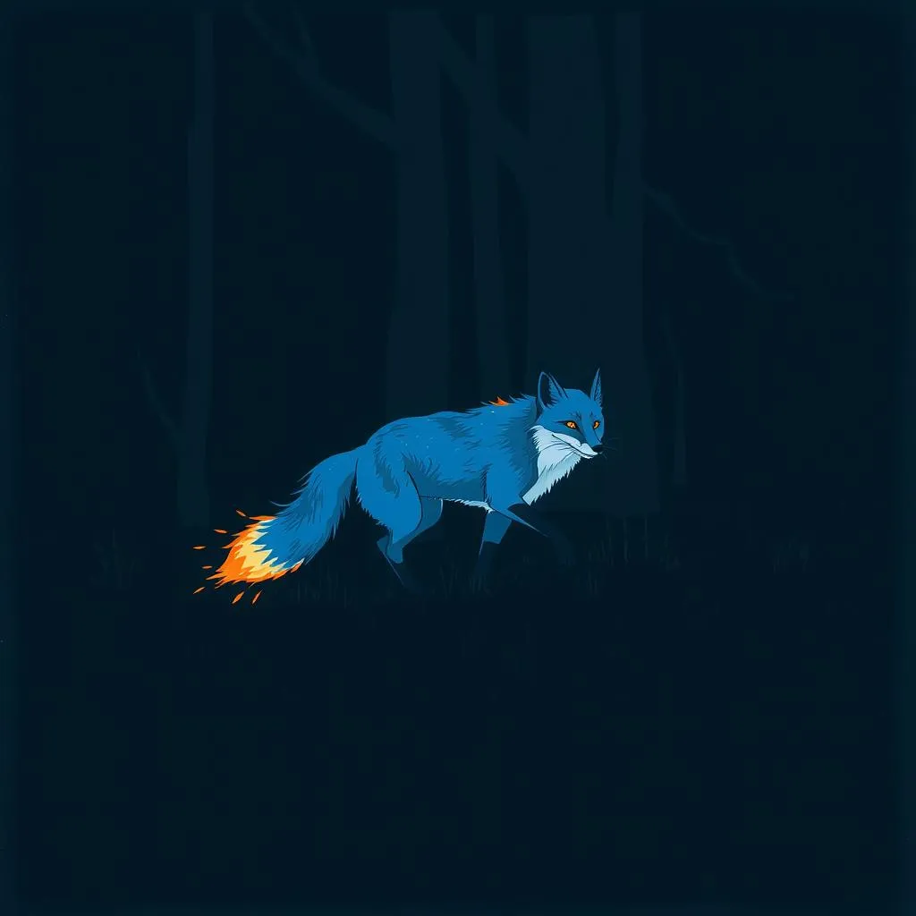 Blue tailed fox