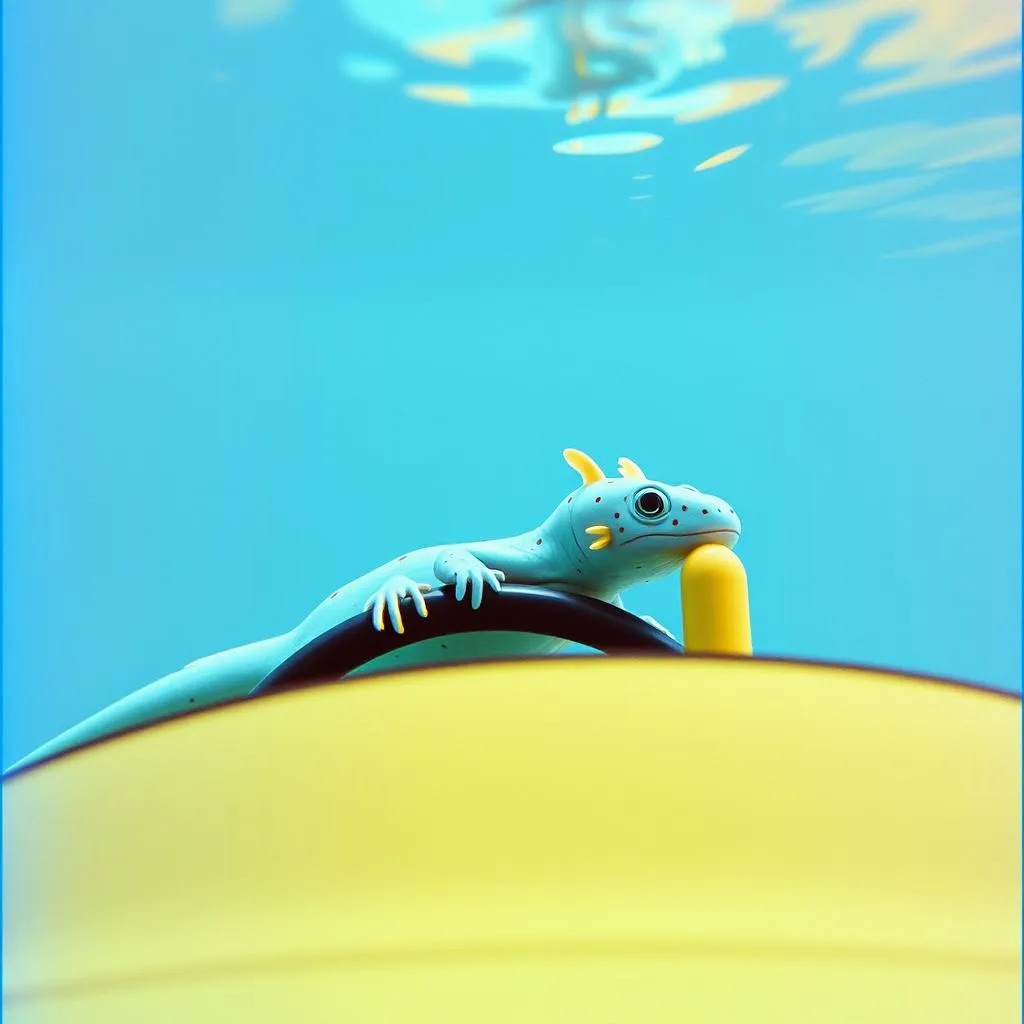 Axolotl dans l'eau 