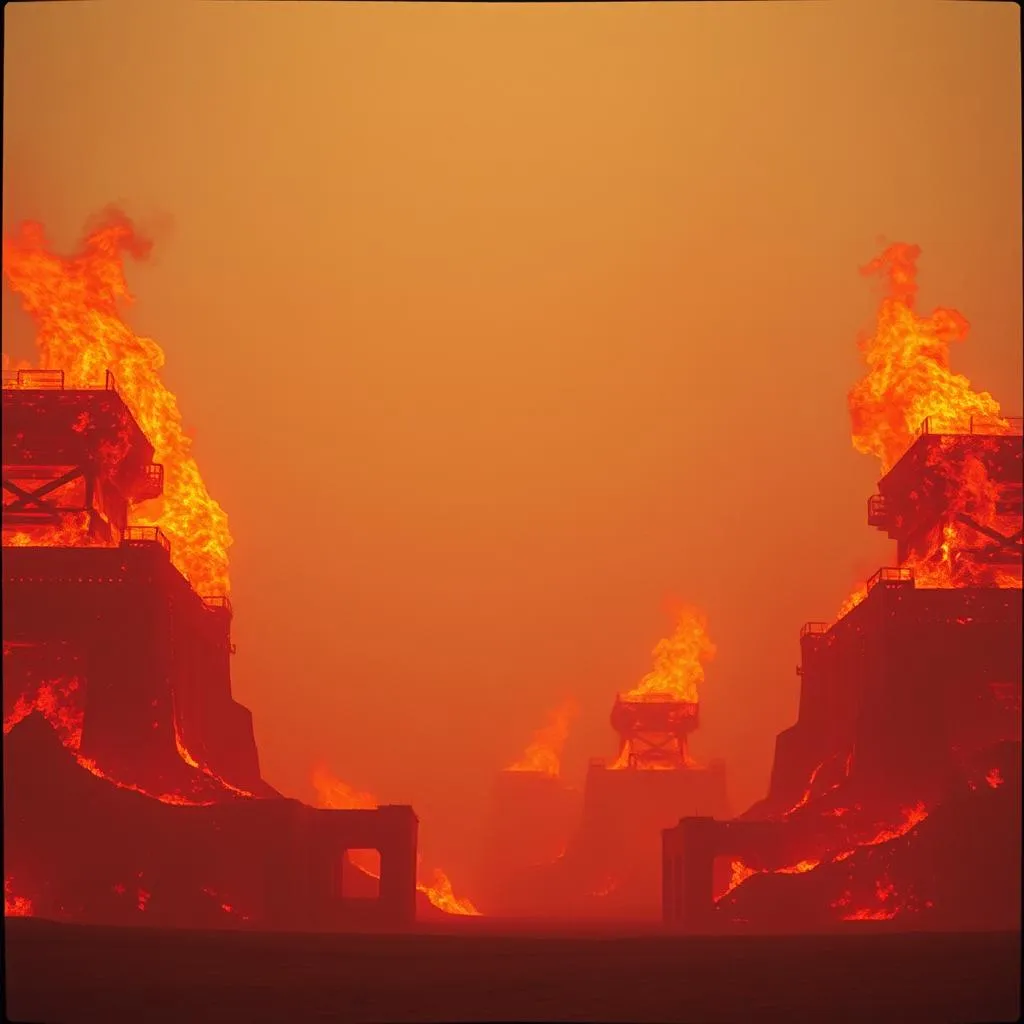 Giants on fire