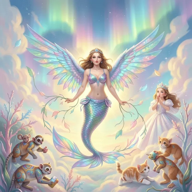 The everlasting symphony of a mermaid with wings