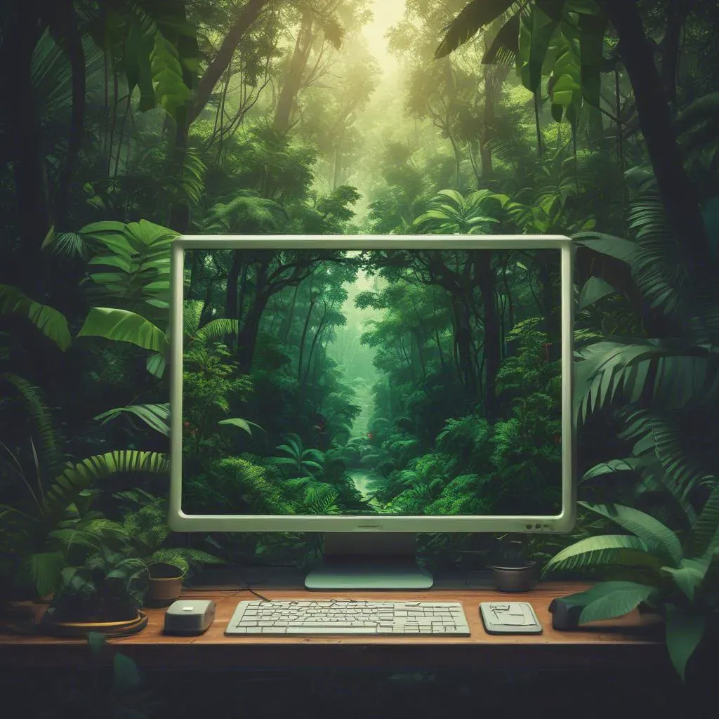 Jungle Man With Virtual Girl