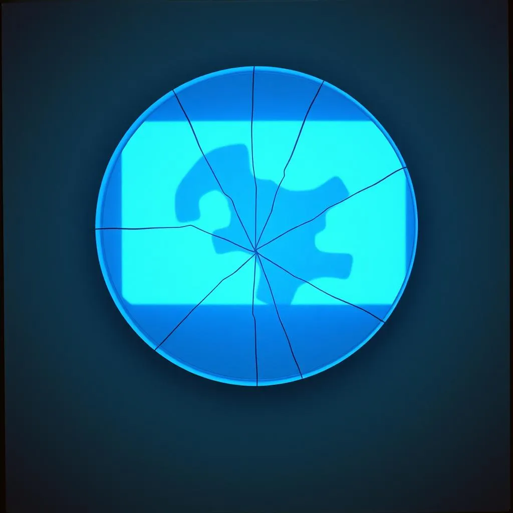 Cermin Retak di Screen Biru