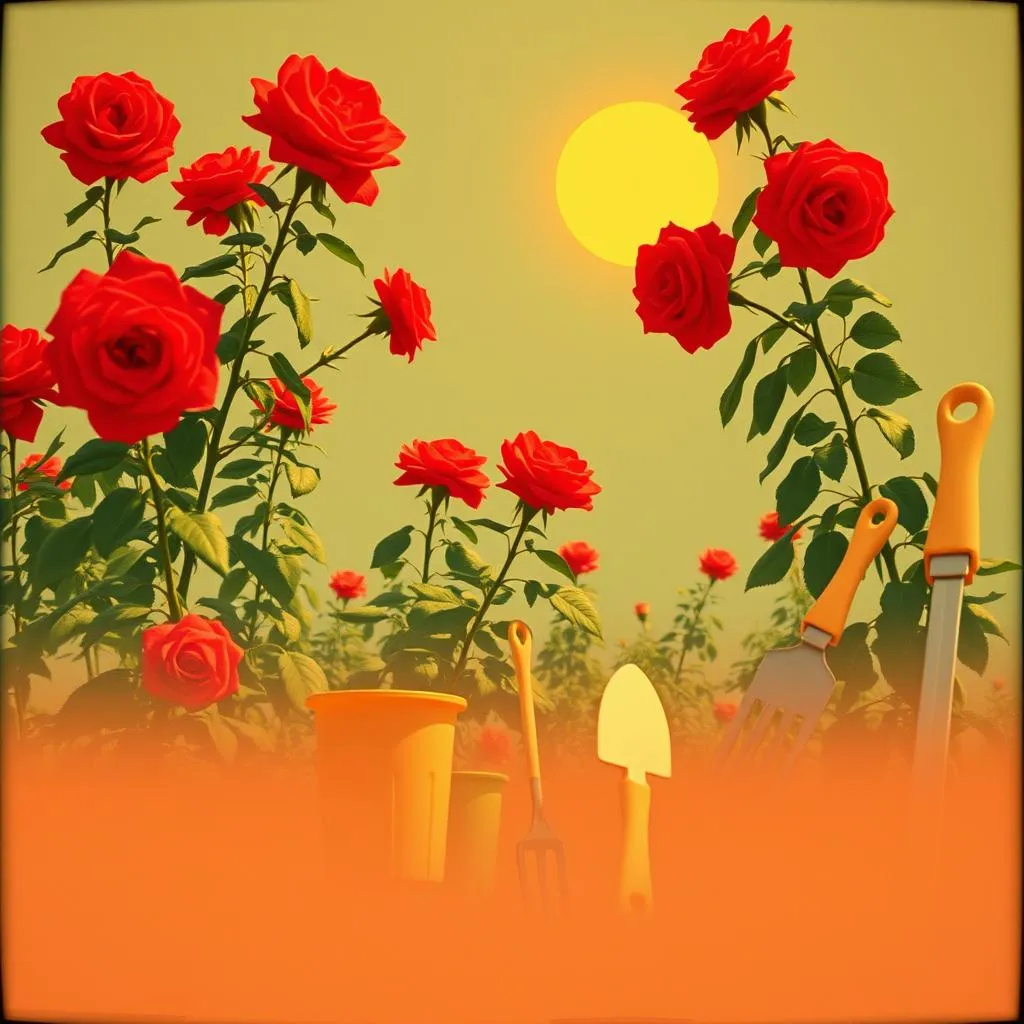 Jardinero de rosas Rojas