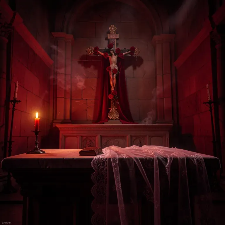 Roses in the shape of a cross