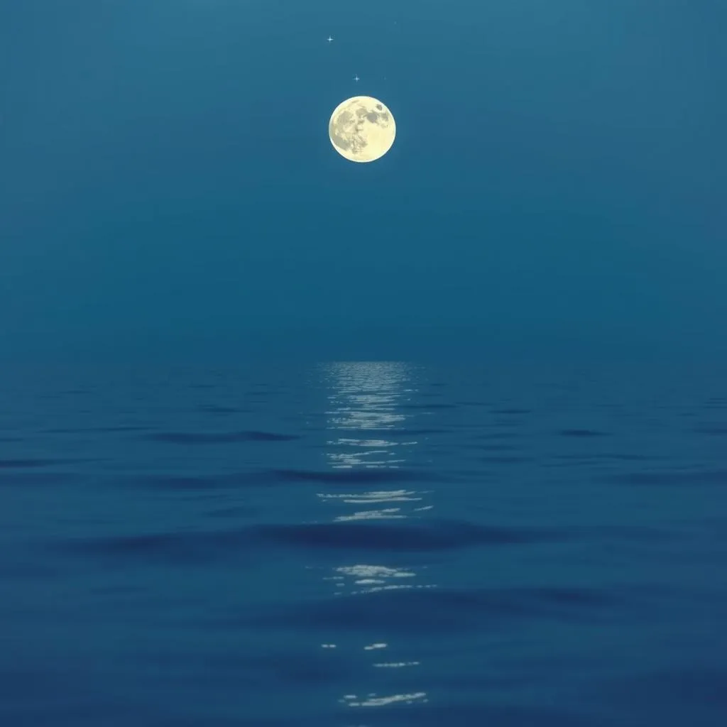 La luna in un disco d'argento