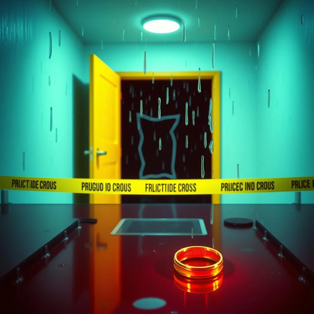 Rain on Yellow Tape