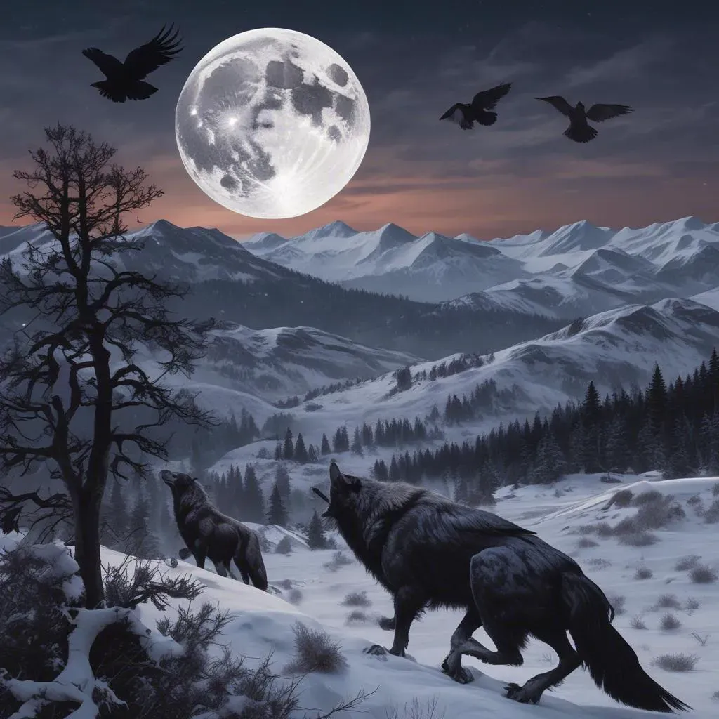 Ravens of the Moonlit Night