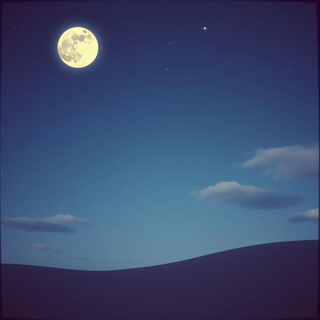 At night