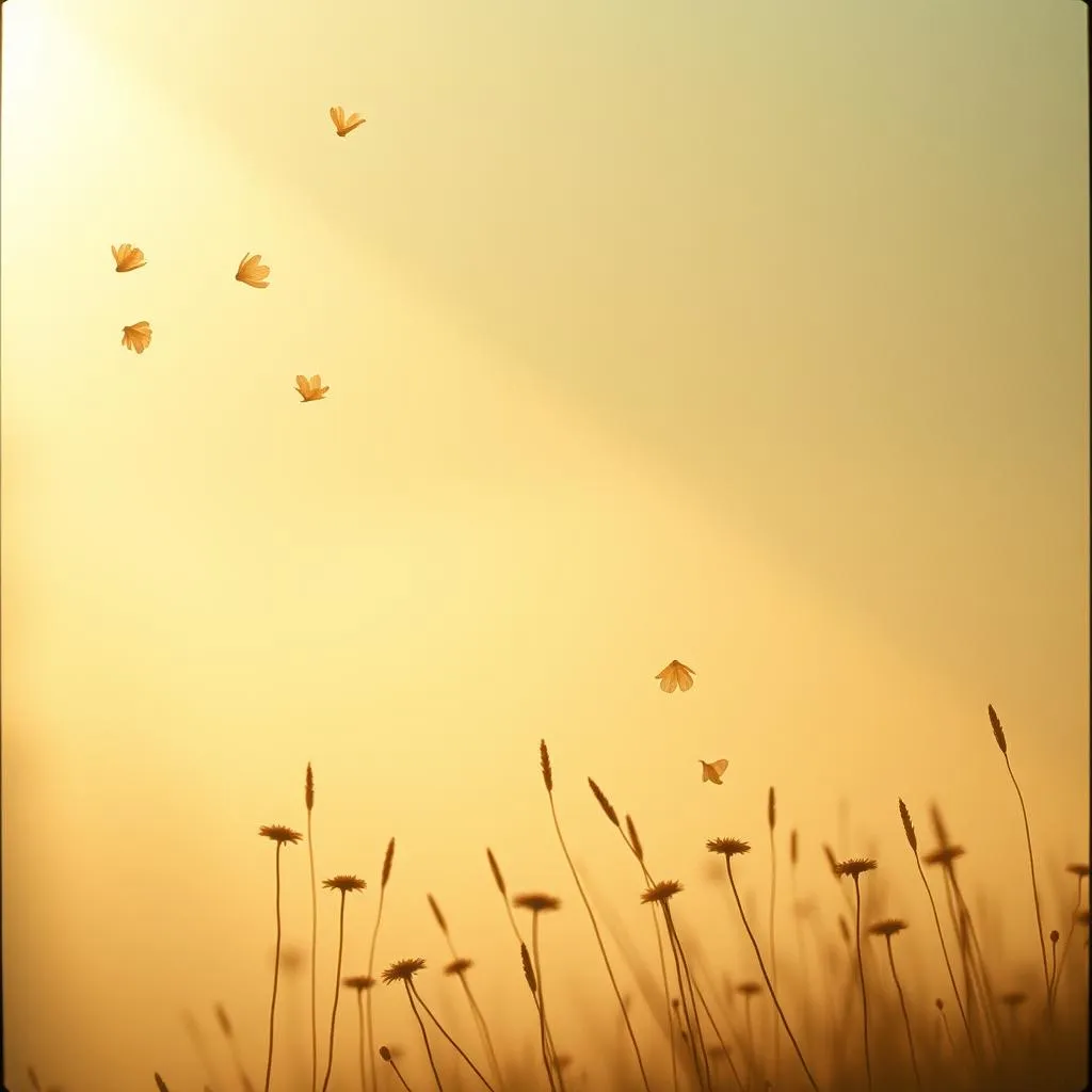Petals of light in the air