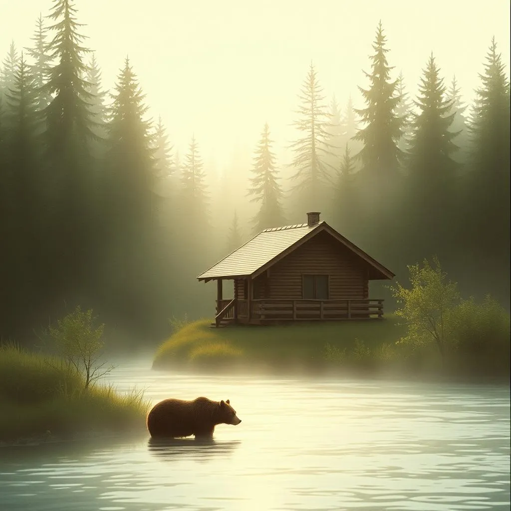 Na floresta o urso marron