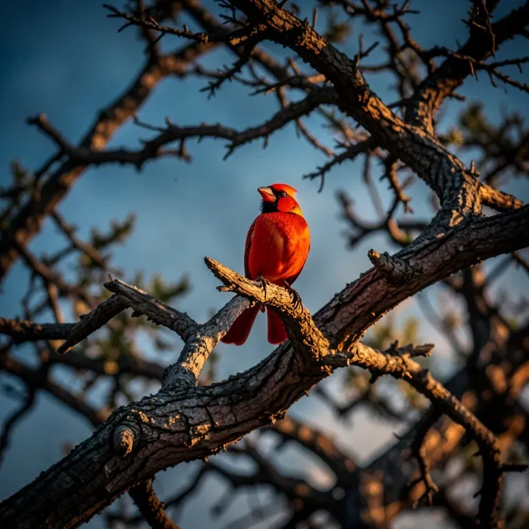 Cardinal Over Cedar