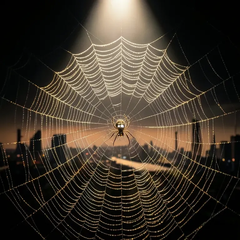 Spider rocking web