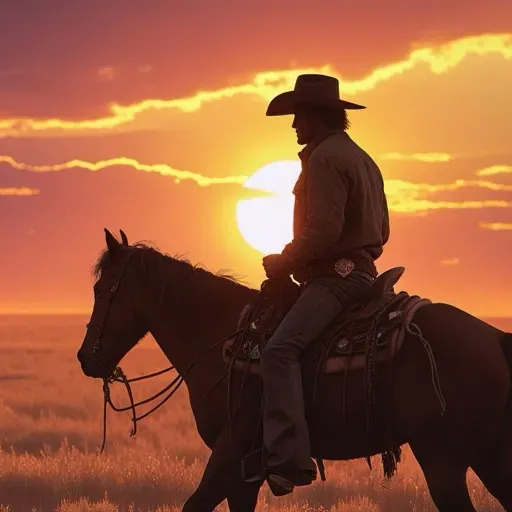 As the cowboy rides through