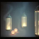 Glass Lantern Hearts
