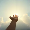 The hand of Jesus in mine