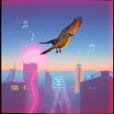 Jay in the sky with colors