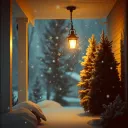 In winter, snow falls at Christmas.