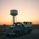 Behind the water tower