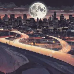 Skateboarding Under Moonlight