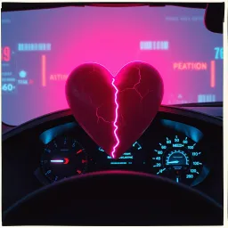 Neon Static Heart