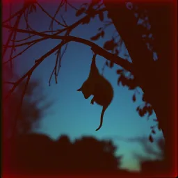 Opossum by night