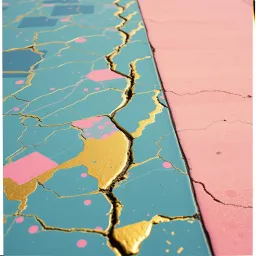 Cracks filled with Gold