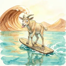 Goat On Skis