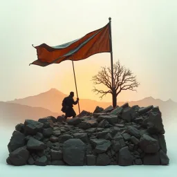Auf steinigen Weg