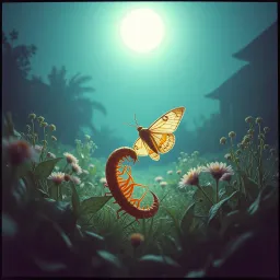 Centipede + Moth
