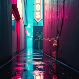 Neon-Großstadt & Verfall