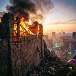Zitadelle in Flammen