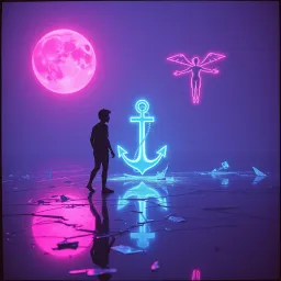 Mond aus Neon