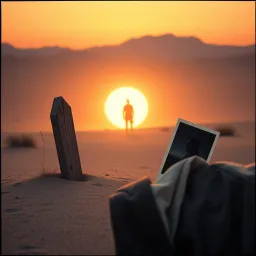 Tumba vacía en el desierto