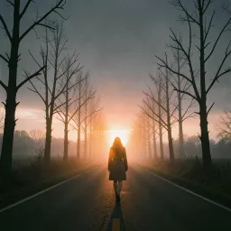 She walked out of the dark