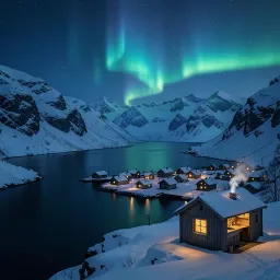 Aurora by night in the North