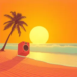Sun on the beach of Itanhaém