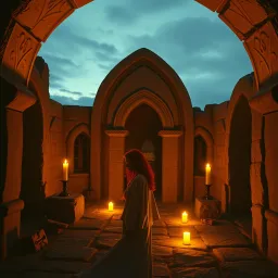 Red-haired girl arrived calmly in the oppidum