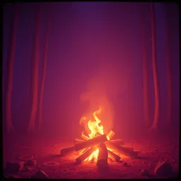 Ein alter Cherokee-Indianer sitzt mit ihrer kleinen Enkelin am Lagerfeuer