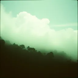 Grüne Wolken, dunkle Schatten