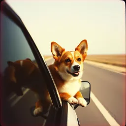 Luna the Truck Riding Corgi