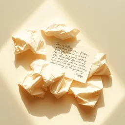 Sur des bouts de papiers