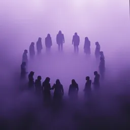 Thirteen shadows standing