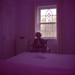 Old lady holding on