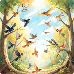 All the birds are here today