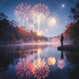 Fireworks On Her Face