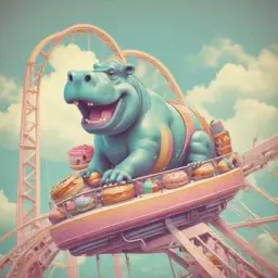 Nilpferd auf Achterbahn
