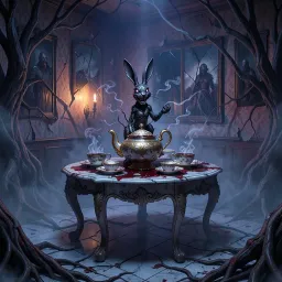 The rabbits spilled the tea